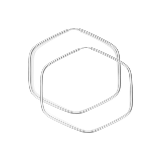 Hexagon Hoops - Weißgold Online-Verkauf