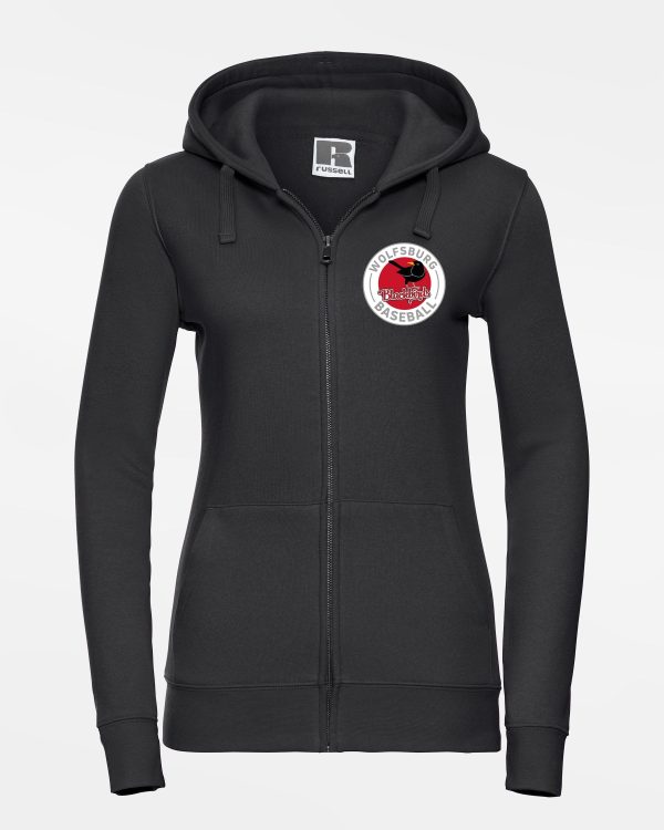 Russell Ladies Premium Heavy Zip-Hoodie  Wolfsburg Blackbirds , Crest, schwarz Angebot