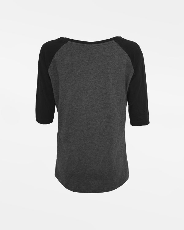 Diamond Pride Ladies 3 4 Contrast Raglan T-Shirt  Wolfsburg Blackbirds , Bird, heather dunkelgrau-schwarz Online-Verkauf – Bild 2